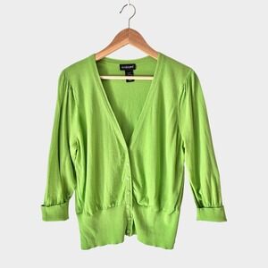 Spring Green Cardigan Lane Bryant 14/16 | Girly Lightweight Button‎ Up Sweater